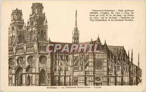 Cartes postales Orleans la Cathedrale Sainte Croix Facade