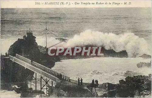 Cartes postales Biarritz (B P) une Tempete au Rocher de la Vierge