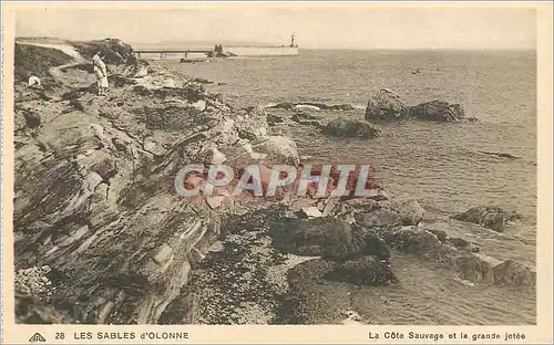 Ansichtskarte AK Les Sables d'Olonne La Cote Sauvage et la Grande Jetee