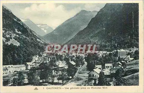 Cartes postales Cauterets Vue Generale Prise du Mamelon Vert