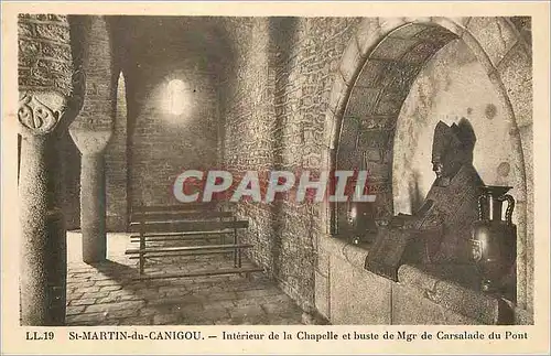 Ansichtskarte AK St Martin du Canigou Interieur de la Chapelle et Buste de Mgr de Carsalade du Pont