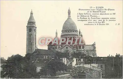 Cartes postales Paris Panorama vers l'Eglise St Pierre et le Sacre Coeur