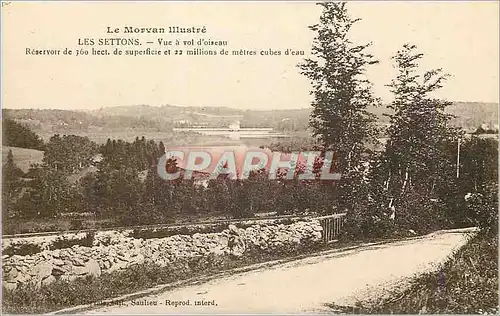 Cartes postales le Morvan Illustre les Settons vue a vol d'Oiseau