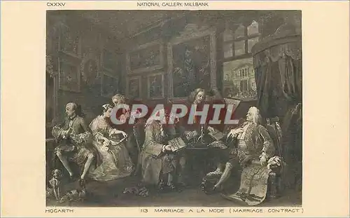 Ansichtskarte AK National Gallery Millbank Hogarth Marriage a la Mode