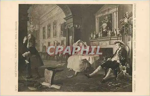 Cartes postales National Gallery Millbank Hogarth Marriage a la Mode( Shortly after Marriage)