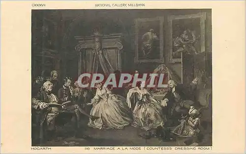 Cartes postales National Gallery Millbank Hogarth Marriage a la Mode (Countess Dressing Room)