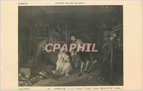 Cartes postales National Gallery Millbank Hogarth Marriage a la Mode(Dual and Death of Earl)