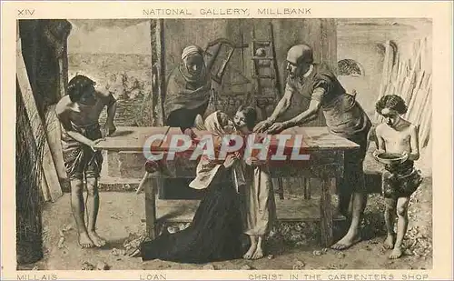 Cartes postales National Gallery Millbank Millais Loan Christ in the Carpenters Shop