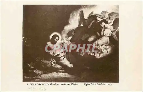 Cartes postales E Delacroix Le Christ au Jardin des Oliviers Eglise Saint Paul Saint Louis