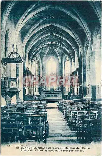 Ansichtskarte AK St Bonnet Le Chateau (Loire) Interieur de l'Eglise Chaire du XVe Siecle avec Bas Relief par Vane