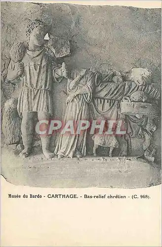 Cartes postales Musee du Bardo Carthage Bas Relief Chetien (C 968)