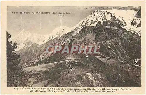 Cartes postales Chemin de Fer de Mont Blanc Conduisant au Glacier de Bionnassay (2800m)