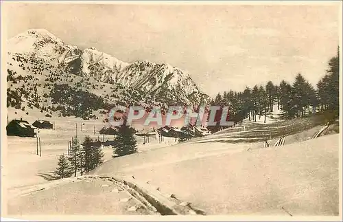 Ansichtskarte AK Mont Genevre L'Hiver (Alt 1860 m) a Gauche Le Chaberton