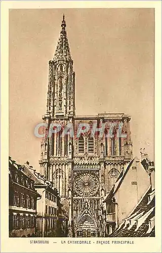 Ansichtskarte AK Strasbourg La Cathedrale Facade Principale