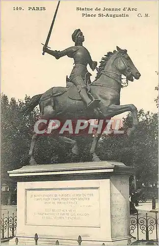 Ansichtskarte AK Paris Statue de Jeanne d'Arc Place St Augustin (carte 1900)