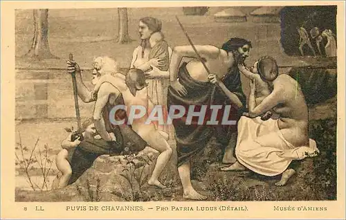 Cartes postales Puvis de Chavannes Pro Patria Ludus (Detail) Musee d'Amiens