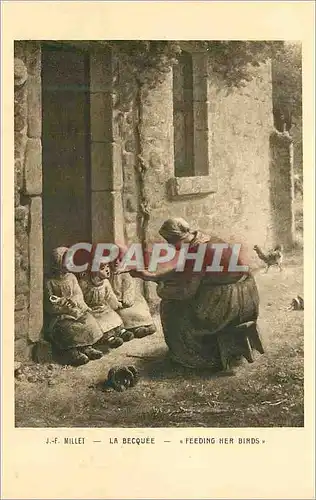 Cartes postales Millet la Becquee Feeding Her Birds