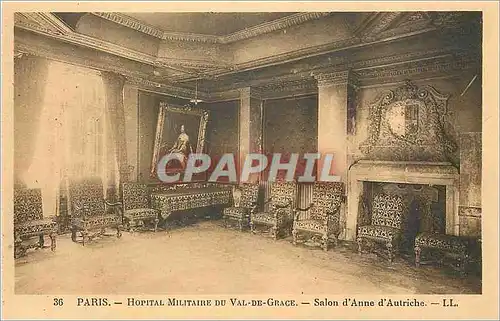 Cartes postales Paris Hopital Militaire du Val de Grace Salon d'Anne d'Autriche