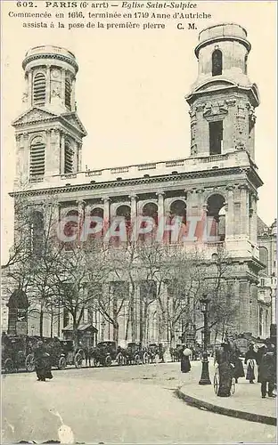 Cartes postales Paris Eglise Saint Sulpice