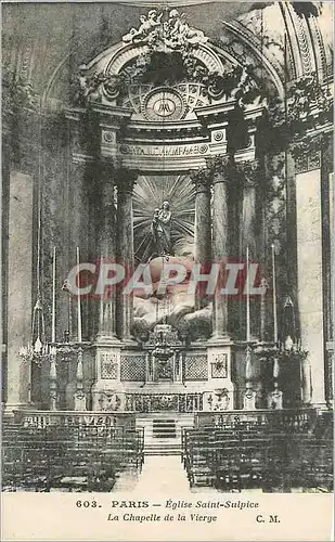 Cartes postales Paris Eglise Saint Sulpice la Chapelle de la Vierge