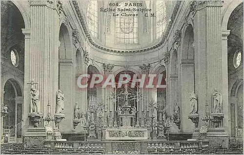 Cartes postales Paris Eglise Saint Sulpice le Choeur