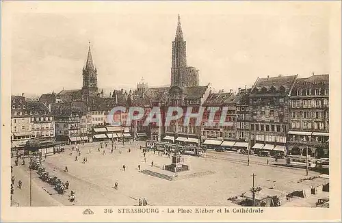 Cartes postales Strasbourg la Place Kleber et la Cathedrale
