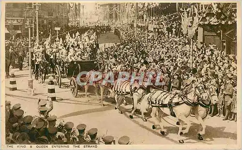 Cartes postales the King Queen Entering the Strand