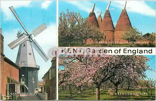 Moderne Karte Kent Garden of England Cranbrook mill Oast houses near Tonbridge A Kentish Orchard
