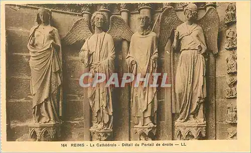 Cartes postales 164 reims la cathedrale detail du portail de droite ll