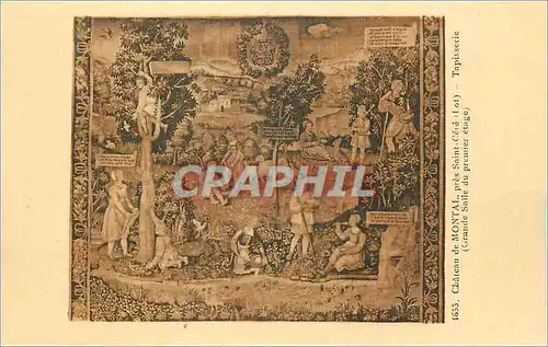 Ansichtskarte AK 1655 chateau de montal pres sainte  cere(lot) tapisserie (grande salle du premier etage)