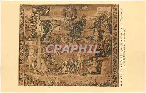 Cartes postales 1655 chateau de montal pres sainte  cere(lot) tapisserie (grande salle du premier etage)