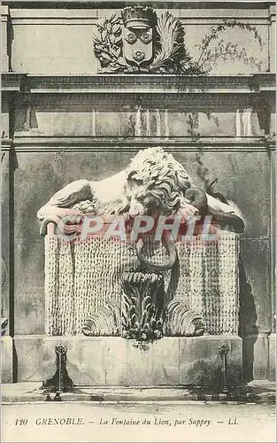 Cartes postales 120 grenoble la fontaine du lion par sappey