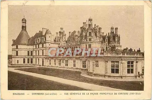 Ansichtskarte AK renaissance chambord (loir et cher) vue generale de la facade principale du chateau