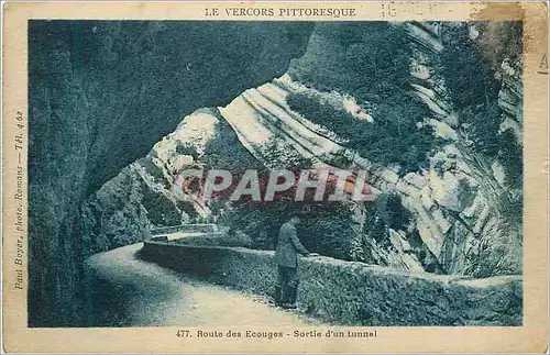 Cartes postales Le vercors pittoresque 477 route des ecouges sortie d un tunnel