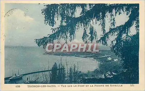 Cartes postales 108 thonon les bains vue sur le port et la pointe de ripaille ll