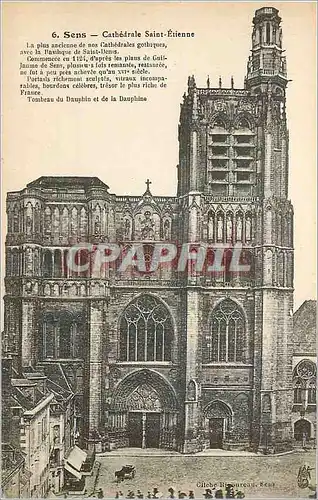 Cartes postales 6 sens cathedrale saint etienne