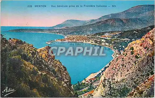 Cartes postales 228 menton vue general prise de frontiere italienne nd