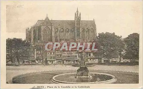 Ansichtskarte AK Metz place de la comedie et la cathedrale