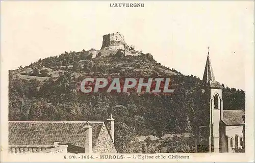 Cartes postales L auvergne Murols L'eglise et le ch�teau