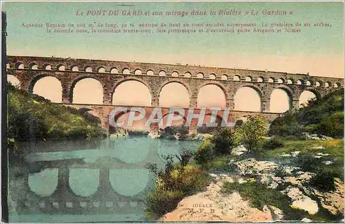Cartes postales Le pont du gard et son mirage dans la riviere le gardon