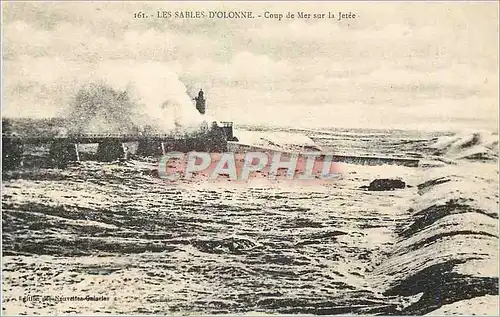 Cartes postales 161 les sables d olonne coup de mer sur la jetee