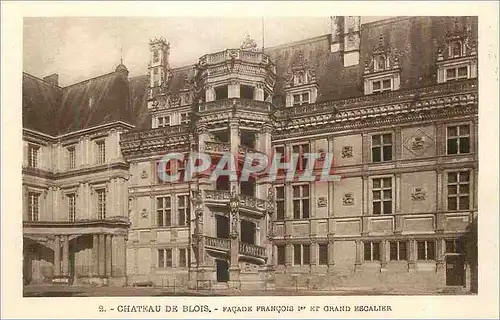 Ansichtskarte AK 2 chateau de blois facade francois 1 et grand escalier