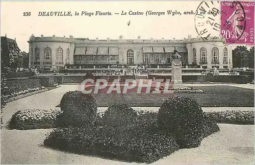 Cartes postales 236 deauville la plage fleurie le casino (georges wybo arch)