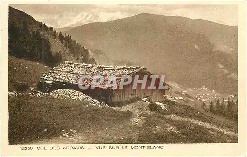 Cartes postales 12250 col des arravis vue sur le mont blanc