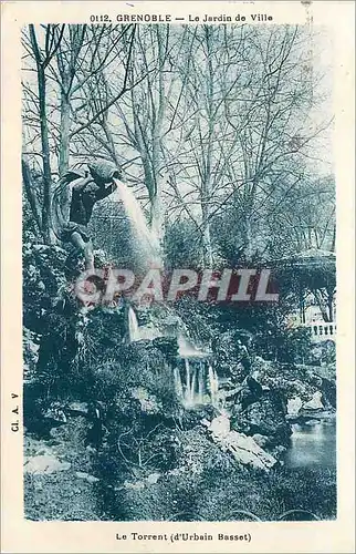 Cartes postales 0112 grenoble le jardin de ville le torrent (d urbain basset)