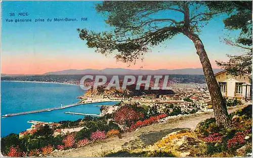 Cartes postales 38 nice vue generale prise du mont boron rm