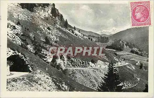 Moderne Karte Route du Col des Aravis Tunnel et le Mont Blanc