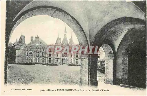 Cartes postales Chateau d esclimont (e et l) le portail d entree