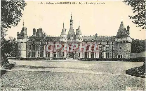 Cartes postales 278 chateau d esclimont (e et l) facade principale
