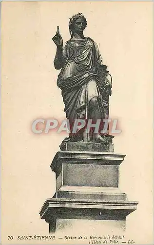 Cartes postales Saint etienne statue de la rubonnerie devant l hotel de ville